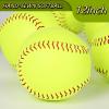 Rarapop 4 Pack Sports Fastpitch Softballs, Official Size and Weight Practice Softball, Unmarked & Leather Covered Training Ball for Games, Practice and Training(Yellow, 12 Inch) view 3