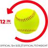 Rarapop 4 Pack Sports Fastpitch Softballs, Official Size and Weight Practice Softball, Unmarked & Leather Covered Training Ball for Games, Practice and Training(Yellow, 12 Inch) view 4