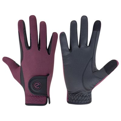 eGlove - eQUEST GripPro X-LITE Horse Riding Gloves - Lightweight, Breathable, Grippy Non-Slip Material - Comfort Mesh Back - Touchscreen Gloves (Merlot - Plain Cuff, XX-Small)