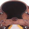 Brown Western Kids Youth Adult Barrel Leather Saddle for Horse Riding Equestrian Tack Set Floral Tooled with Silver Conchos WS-0102 (13" Seat) view 4