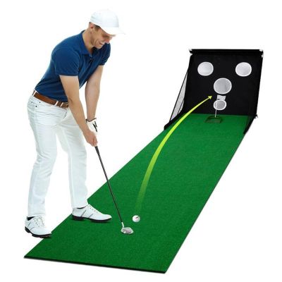 JINEKU Portable Foldable Indoor Golf Chipping Training Net, Putting Practice Set, Adult Golf Gift Set for Home Office and Outdoors, 300 x 66 cm