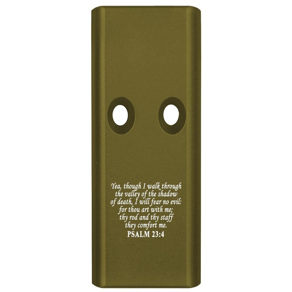 NDZ Performance MOS Optic Cover Plate for Glock Gen 4 & 5  Aluminum  Fits G17 G19 G22 G23 G34 G35 G40 G41 G45 G47  ODG  Bible Psalm 23:4  Made in USA