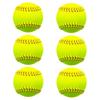 Rarapop 6 Pack Sports Fastpitch Softballs, Official Size and Weight Practice Softball, Unmarked & Leather Covered Training Ball for Games, Practice and Training(Yellow, 12 Inch) view 1