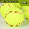 Rarapop 6 Pack Sports Fastpitch Softballs, Official Size and Weight Practice Softball, Unmarked & Leather Covered Training Ball for Games, Practice and Training(Yellow, 12 Inch) view 3