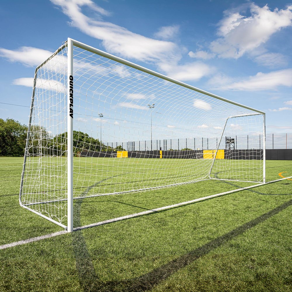 QuickPlay Match60 21x7ft Folding Aluminum Soccer Goal - Full Size 11v11 Soccer Goal for Youth Training, Team Practice and Match Play with 3mm Net