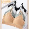 SUIJasmine Women's Lace Wireless Ribbed Bralettes Comfy Spaghetti Strap Knit Everyday Bra Adjustable Straps Black, Medium view 3