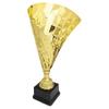 Metal Flag Cup Large Trophy Gold or Silver - Trophy Award, Engraved Corporate Trophy Cup Award (15.5",18",19.5" Tall) - Engraved Plate Included on Awards and Trophies (Gold, Regular 15.5") view 1