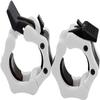 Clout Fitness Pro Elite Olympic Barbell Clamps Collars Quick Release Pair of Locking Weight Clips Fit 2 Inch Barbell for Weightlifting (White w/Black) view 1