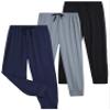 Sweet Hearts Girls Sweatpants - 3 Pack Super Soft Athletic Performance Jogger Girls Pants with Drawstring: Made in USA (5-18), Size 5-6, Black/Heather Grey/Navy view 1