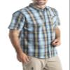 Legendary Whitetails Mens Poplin Short Sleeve Button Up 100% Cotton Shirt, Large Tall, Ocean Sand Plaid view 2