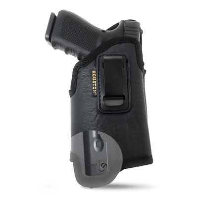 Eco-Leather Holster with Metal Clip- Adjustable - Fits: Most Mid Sizes, Like Glock 19/23, S&W M&P etc with Light or Laser (Full Size (Big Guns), Right)