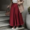 BTFBM Satin Skirts for Women Spring Fashion 2026 Elegant Flowy A-Line Cocktail Formal Silk Maxi Skirt Night Out Outfits(Wine Red, Small) view 2