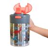 Oliver and Owen Kids insulated water bottle with straw and snack cup. Double wall stainless steel 14oz (orange and gray dinosaur) view 4