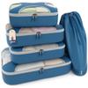 Shacke Premium 5 Packing Cubes Set - Lightweight Mesh Travel Luggage Organizers with Laundry Bag, 5-Piece Suitcase Storage System (Navy) view 1