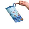 Oliver and Owen Kids insulated water bottle with straw and snack cup. Double wall stainless steel 14oz (skyblue ocean theme) view 2
