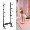 CMYUN Yoga Mat Holder Yoga Mat Wall Mount with Hooks, Metal Yoga Mat Holder with Pallets for Yoga Block Resistance Bands, Home Gym Storage Rack/Yoga Accessories view 1