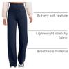 keriffe Women's Straight Leg Dress Pants Stretchy Work Trousers Navy Blue view 4