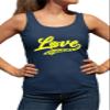 Medium Navy Blue Women Fitted Love Pickleball Cursive Cute Fashion Sleeveless Tank Top T-Shirt view 2