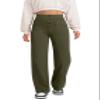 keriffe Women's Straight Leg Pants High Waisted Button Stretchy Business Work Dress Casual Trousers Multiple Pockets Army Green view 1