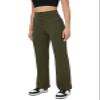 keriffe Women's Straight Leg Pants High Waisted Button Stretchy Business Work Dress Casual Trousers Multiple Pockets Army Green view 2