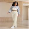 keriffe Women's Straight Leg Pants High Waisted Button Stretchy Business Work Dress Casual Trousers Multiple Pockets Khaki view 3