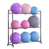 CMYUN Yoga Mat Holder Metal Yoga Ball Holder with Wheels, Exercise Ball Holder for Home Gym Yoga Studio Office, Large Capacity Stand for Different Sized Balls view 1