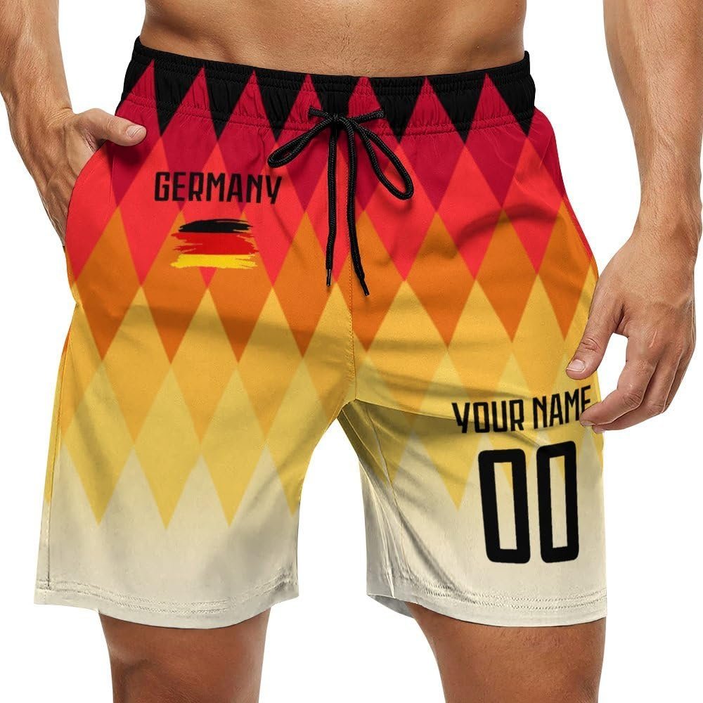 2024 Germany Shorts Custom Soccer Beach Trunks,German Fans Gifts Personalized Name & Number,Men Youth,S-3XL