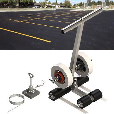 Dfdieratve Basketball Court Marking Kit, Parking Lot Striping Machine, Hand Push Floor Marking Tool, for Driveway, Asphalt Or Concrete, Basketball Courts, Road Warning