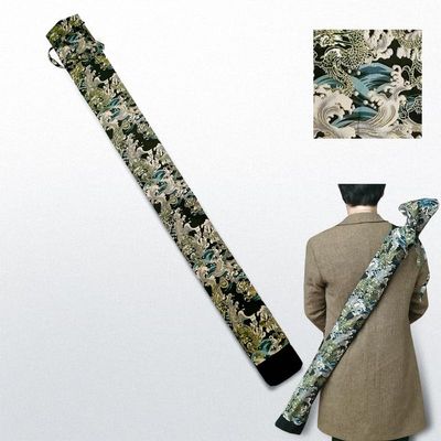 EKENDOCOM Golden Dragon-Cotton Shinai Bag for 3 shinais with shoulder strap 100% cotton