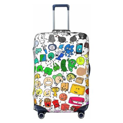 Obpoewk Bfdi-Battle for Dream-Island Travel Luggage Cover, Colorful Suitcase Luggage Protector, Washable Baggage Cover, Dustproof Protector Fits 18-32 Inch Luggage X-Large, Black