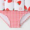 IBTOM CASTLE Toddler Boys Girls Color Block One Piece Plaid Ruffle Swimsuit Swimwear Summer Holiday Beachwear Bathing Suit Swim Suits for Kids Swimming Strawberry 12-18 Months view 4