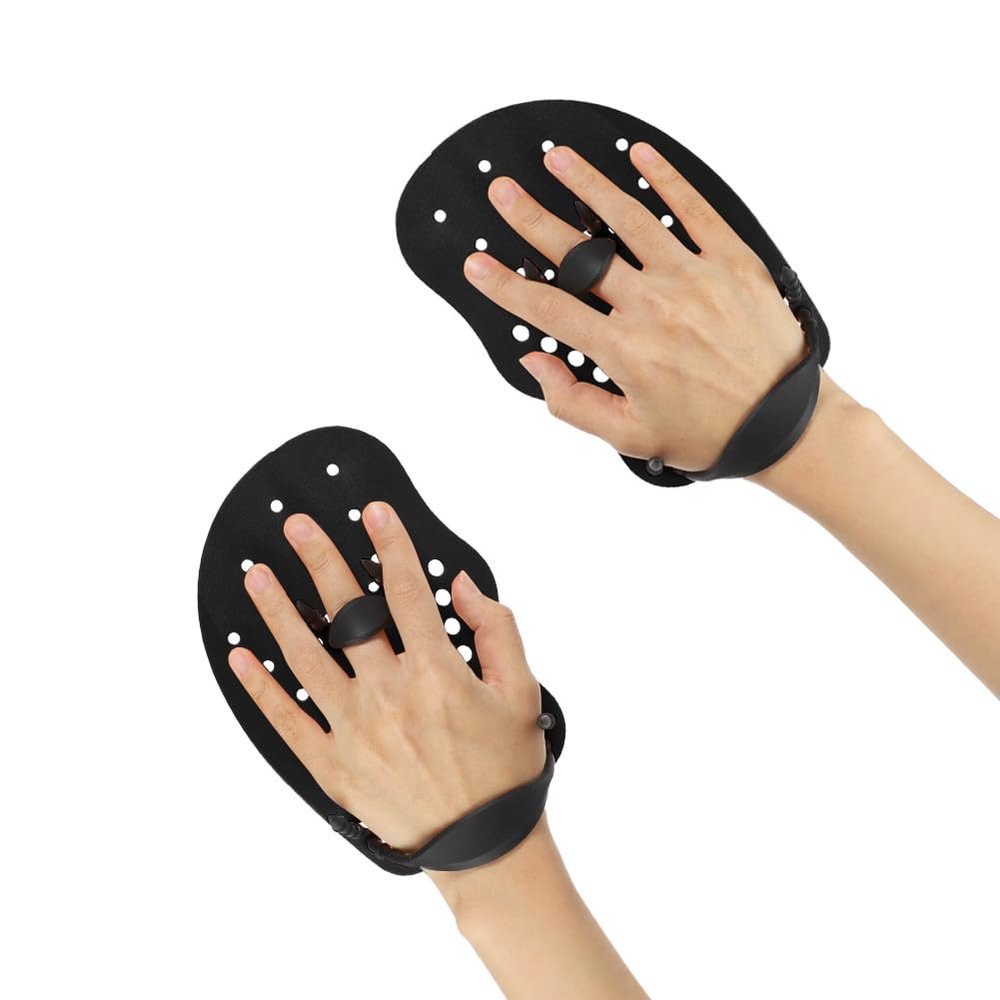 Swimming Hand Paddles Swim Training Hand Paddles with Adjustable Straps Contour Swim Paddles Hand for Women and Men
