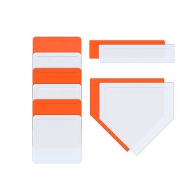 Eco Walker Thrown Down Baseball Bases Perfect for Baseball, Teeball, Softball, Kickball, Kids, Backyard, Practice and School (Orange & White)