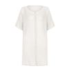 Akivide Women's Summer Cotton Linen Short Sleeve Button Up Shirt Casual Plus Size Beach Swimsuit Cover Up Mini Dress White view 3
