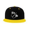 NMNRRPTLS Fisherman's Fish Hook Bite Me Flat Brim Hat Boys Girls Fashion Hip Hop Style Contrast Color Flat Bill Hat Yellow view 2