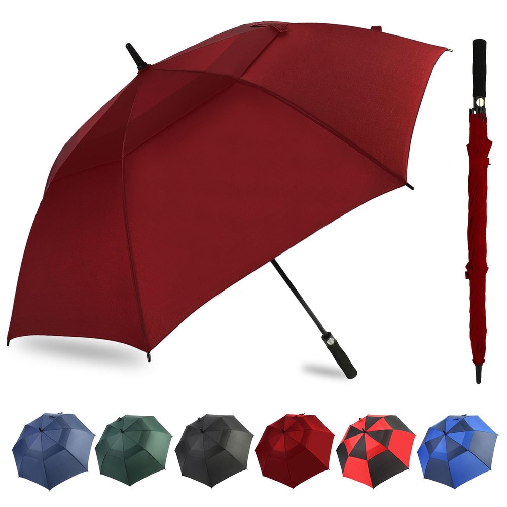 ZDSSM Automatic Open Golf Umbrella, 54/62/68/72 inch Extra Large Oversize Double Canopy Vented Stick Umbrellas, Windproof Waterproof Umbrella for Men And Women