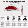 ZDSSM Automatic Open Golf Umbrella, 54/62/68/72 inch Extra Large Oversize Double Canopy Vented Stick Umbrellas, Windproof Waterproof Umbrella for Men And Women view 2