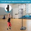 MIUDGIG 7.5-9.2ft Portable Basketball Hoop & Goals, Adjustable Height Basketball Goal System, Basketball Hoop Stand with 32Inch Shatterproof Backboard & 17" Rim for Youth/Adults, Indoor/Outdoor(White) view 4