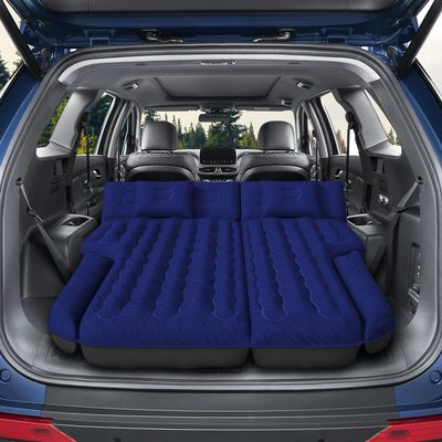 DikaSun Inflatable SUV Air Mattress Bed Car Mattress for SUV, Double-Sided Flocking Travel Camping Bed Car Air Mattress, Car Sleeping Mattress Bed for Universal SUV with Air Pump & 2 Pillows