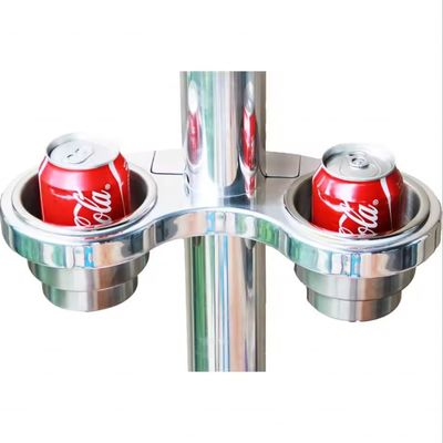 Make A Wake Marine Boat T-Top Tower Double Cup Holder Clamp on, Aluminum