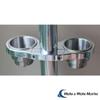 Make A Wake Marine Boat T-Top Tower Double Cup Holder Clamp on, Aluminum view 2