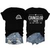 Women's Counselor Mode Shirt School Counselor Gift Letter Printed Summer Graphic Tee Short Sleeve Casual Tops Black view 1