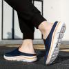 Hhhchpm Men's Slip-on Mules Half Sneakers, Casual Walking Shoes Outdoor, Backless Sneakers, Open Back Shoes (Dark Blue Orange,8.5) view 2