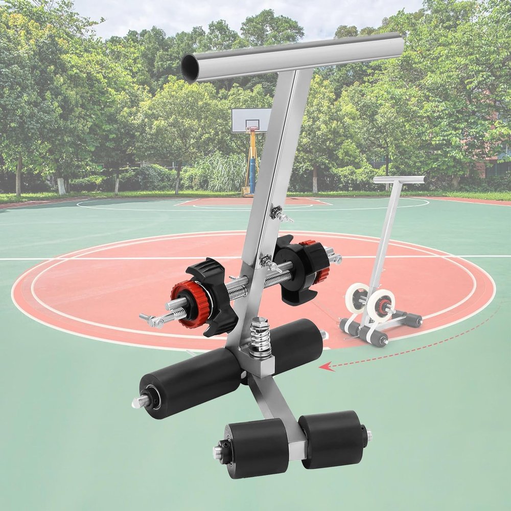 Kindevieft Basketball Court Marking Kit, Court Line Tape Machine, Paint Tape Applicator with Drawing Circle Kit, Used for Floor Markings Such As Tiles Concrete Asphalt
