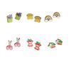 Pingyongchang 6 Pairs Cute Teacher Stud Wood Earrings Funny Handmade Colorful Book Pencil Crayon Ruler Wooden Student Earrings for Women Back to School Jewelry Teacher Graduation Gift-Set B view 1