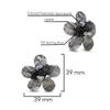 AeraVida Tropical Flower Clip On Earrings Multicolor Simulated Jade Mixed Stone Floral Statement Earrings Non Pierced Paddle Back Handmade Bold Beaded Jewelry 39mm (Grey Tone) view 4