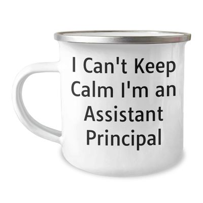 Funny Assistant Principal Gifts for Father's Day - 12oz Camping Mug - I Can't Keep Calm I'm An Assistant Principal