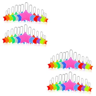 balacoo 52pcs Lightweight Reflective Pendants Star Shaped Design High Visibility Keychain Charms for Night Safety