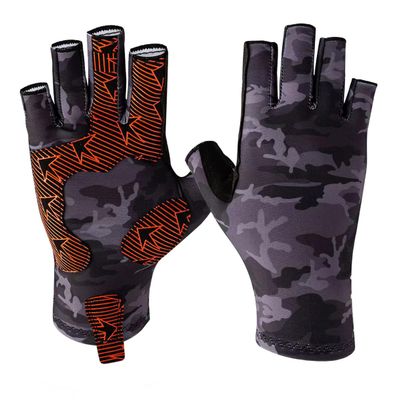 SUJAYU Fishing Gloves - Anti-slip Silicone Sailing & Kayak Gloves, UV & Sun Protection, Fly Fishing Accessories (Black, Medium)