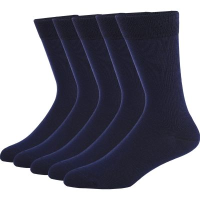 DRASEX Men's Dress Socks Business Classic Solid Pattern Lightweight Cotton Comfortable Breathable Crew Socks